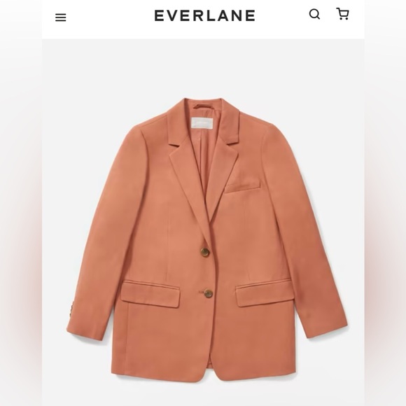 Everlane - The Cotton-Linen Blazer, Size 2, Color: Soft Rust, NWOT - Picture 5 of 9